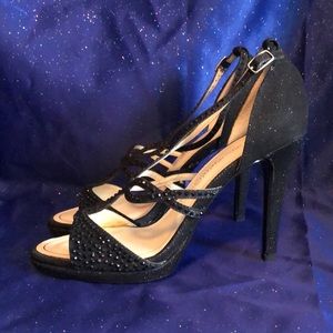 Brand New Capparos Black Rhinestone Dress Heels